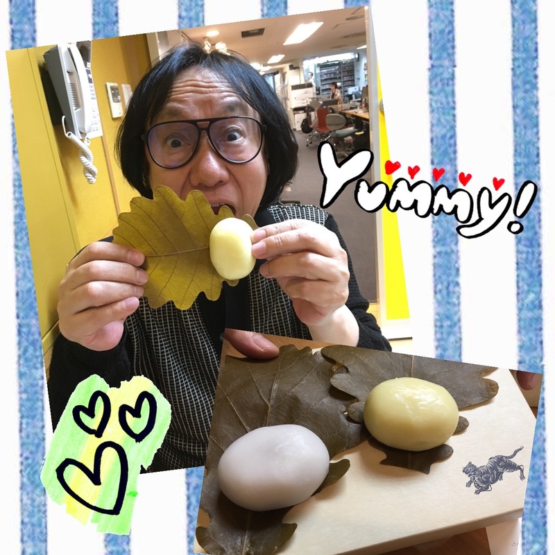 今夜の夜食は柏餅☆